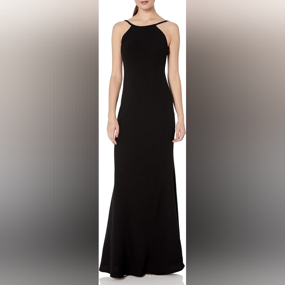 Calvin Klein Halter Neck Crepe Gown